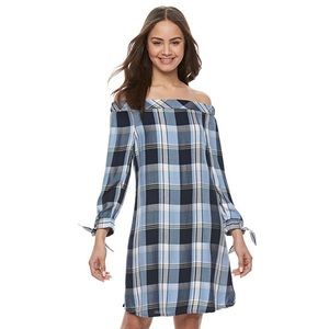 NWT So Authentic American Heritage Woven Off The Shoulder Dress Size Medium